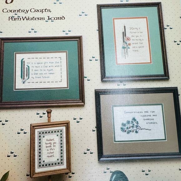 Dad Man Cross Stitch Lot GONE FISHING Duck Hunting Father's Day Husband Vintage - Picture 6 of 13